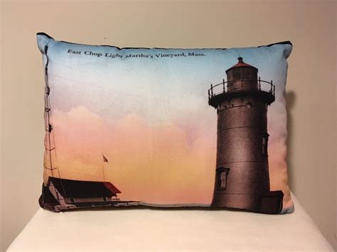 Colorful Lighthouse Pillow Of East Chop Lighthouse In East Etsy