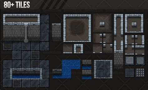 The Dungeon Top Down Game Tileset Game Art 2d