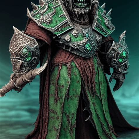 Haunted Bog Orc Lich King In Jade Armor By Camile Corot · Creative Fabrica