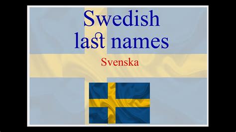 Swedish Last Names Svenska Efternamn Youtube
