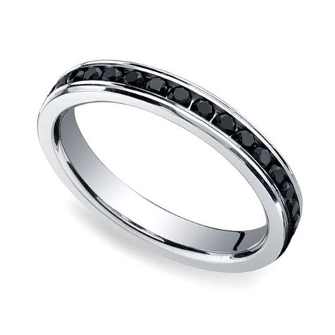 Channel Set Black Diamond Eternity Ring In Platinum Eternity Ring