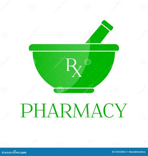Pharmacy Symbol Mortar In Green Color Stock Vector Illustration Of