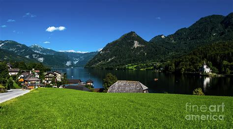 Picturesque Lakeside Village At Lake Grundlsee In Styria In Austria