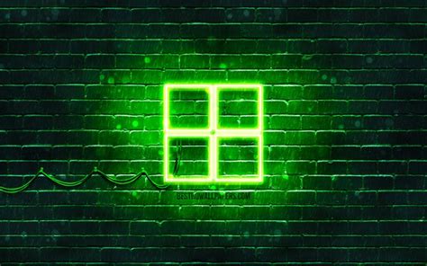 Download Wallpapers Microsoft Green Logo 4k Green