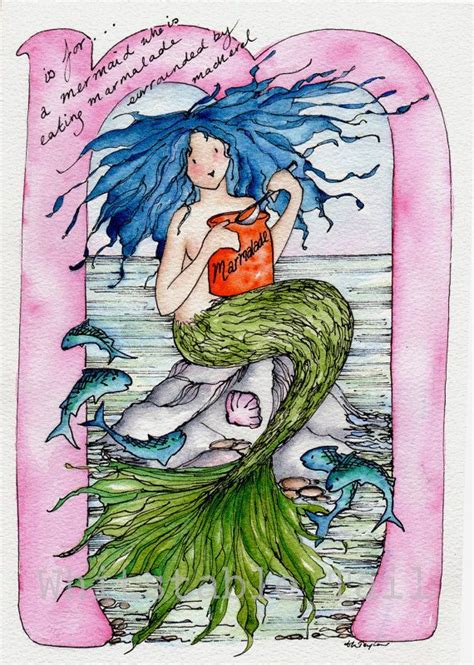 M Is For Mermaid Print From An Original Painting By Annie Taylor £45