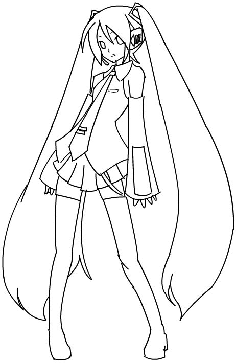 Foto Foto Hatsune Miku Drawing Outline Imagesee