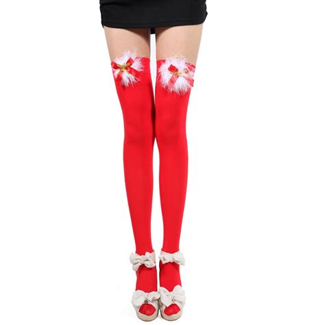 Hot Salered Christmas Sexy Stockings Temptation Red White Stockings
