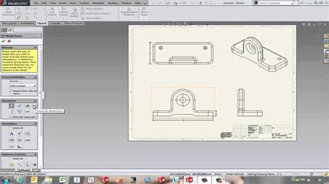 Solidworks Inserting Model Dimensions Into A Drawing Youtube