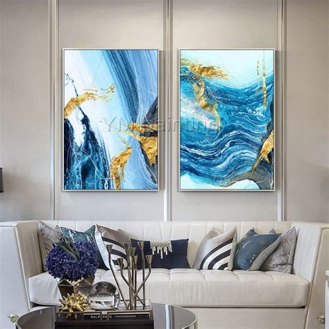 Framed Wall Art Set Of 2 Wall Art Abstract Paintings On Canvas Etsy