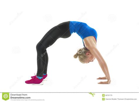 Supple Athletic Woman Bending Over Backwards Stock Photo Image 50751775