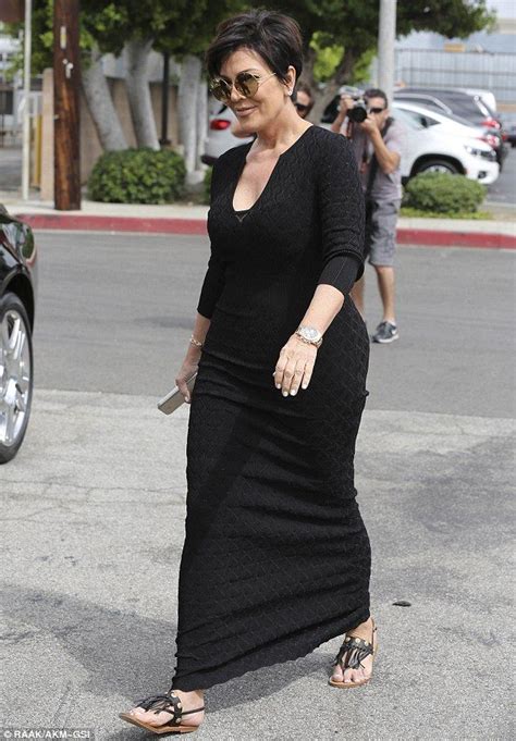 Kris Jenner Showcases Her Curvy Derriere In A Skintight Black Dress Office Outfits Women