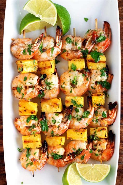 Grilled Shrimp Pineapple Skewers With Garlic Cilantro Butter Kit S