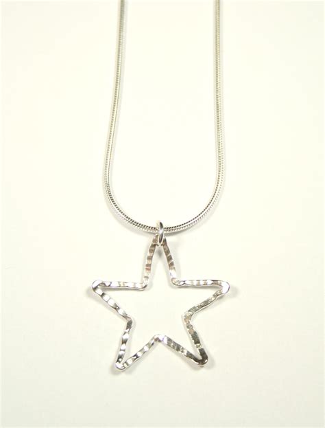 Hammered Silver Star Pendant By Angie Young Designs