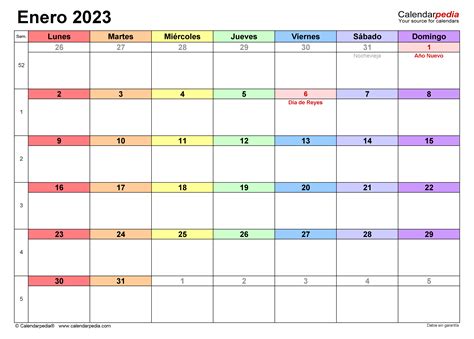 Plantilla Excel Calendario 2023 Descarga Gratis Reverasite