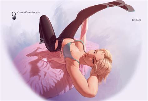 Rule 34 Armpits Arms Behind Head Bed Bra Cleavage Gwen Stacy Laying Down Laying On Bed Leg