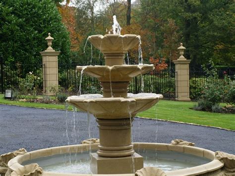 Three Tier Cast Stone Water Feature Garden Fountain Ebay