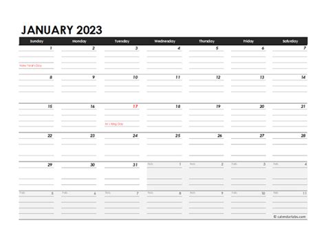 Editable 2023 Monthly Calendar Excel Template Free Printable Templates