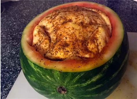 Cook A Chicken In A Watermelon