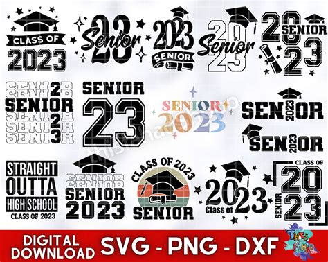 Senior 2023 Svg Bundle Graduation 2023 Png Sublimation Class Etsy In