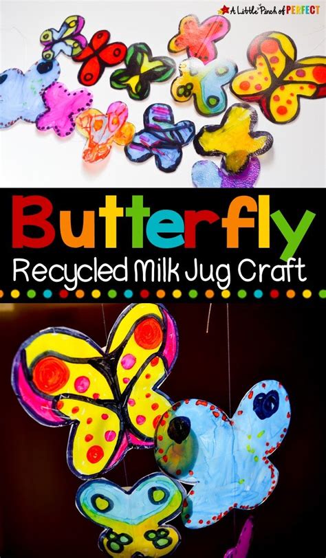 Butterfly Recycled Milk Jug Kids Craft In 2021 Recycled Milk Jug