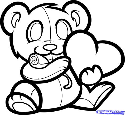 Simple Teddy Bear Drawing Coloring Pages