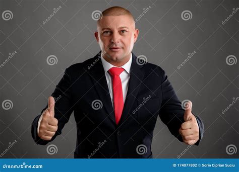 Businessman Showing Double Thumbs Up Stock Photo Image Of Black