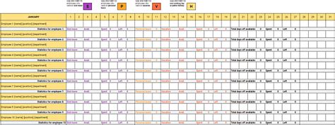 Employee Time Off Tracker Free ~ Ms Excel Templates