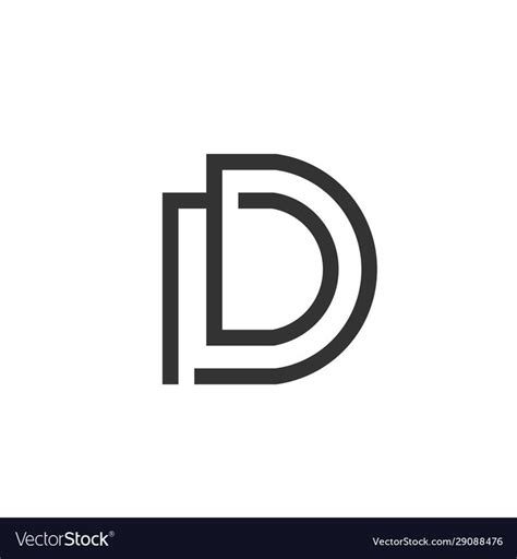 Initial Letter Dd Logo Linear Art Design Template Elements Dd Letter
