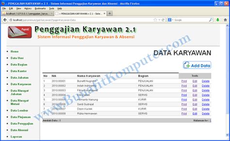 Bab i n metode penelitian a. Sistem Informasi Penggajian Karyawan dan Absensi Berbasis ...