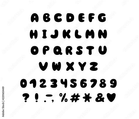 Alphabet Bubble Design Letters Numbers And Punctuation Marks Font