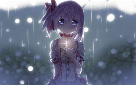 Sad Girl Anime Mahou Shoujo Madoka Magica Wallpapers And Images