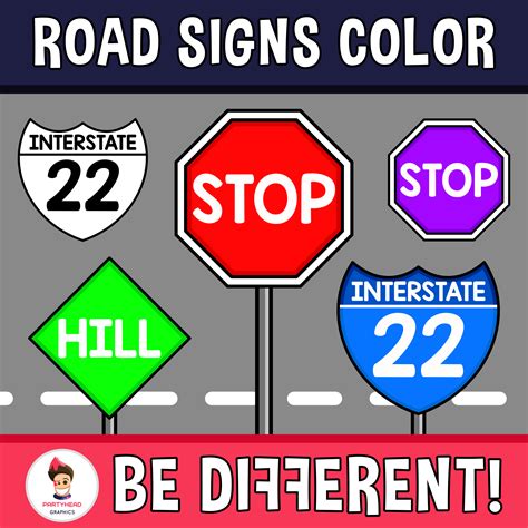 Road Signs Color Clipart Transportation Geometry Rainbow Road Signs
