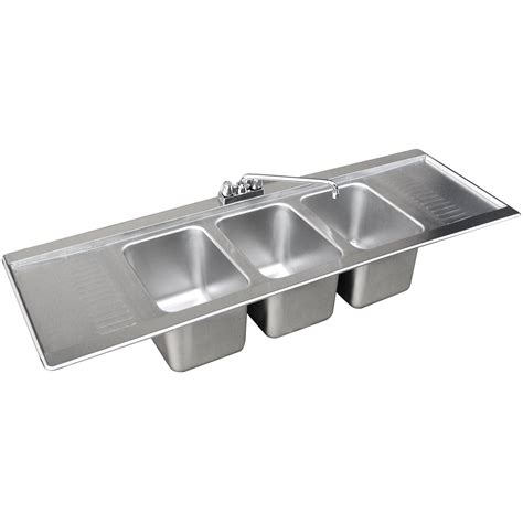 Advance Tabco Dbs 53c Three Compartment Stainless Steel Drop In Bar