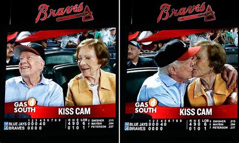 Jimmy Carter And Wife Rosalynn Appear On Kiss Cam At Atlanta Braves