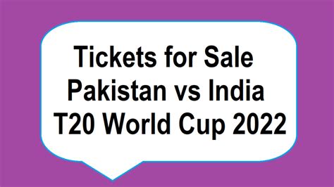 Pak V Ind T20 World Cup Match Sale Of Tickets Today
