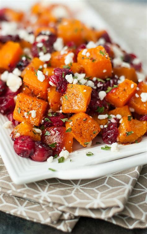 At least 75 percent of our christmas dinner plates are filled with side dishes. Honey Roasted Butternut Squash with Cranberries + Feta