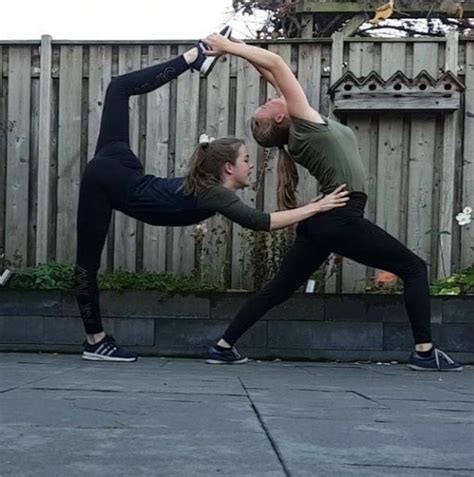Gymnastics Pose To Do With A Friend Partner Yoga Poses Acro Yoga