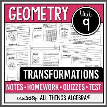 Complete answer key for worksheet 3 (algebra i honors). Transformations (Geometry - Unit 9) by All Things Algebra ...