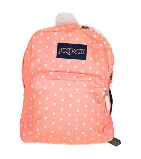 Jansport Superbreak Back Pack Coral Peacheswhite Dots One Size