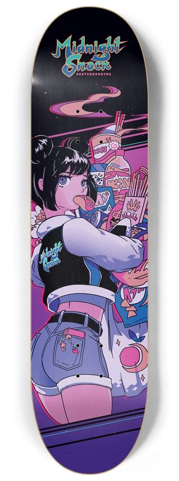 Anime Girl With A Glizzy 825 Version 8 14 Skateboard Deck By