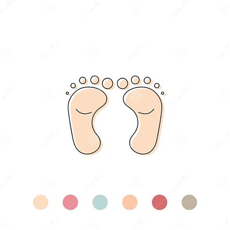 Baby Footprint Vector Icon Symbol Child Isolated On White Background
