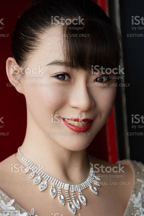Portrait Of A Wax Figure Of A Beautiful Chinese Woman Stock Photo