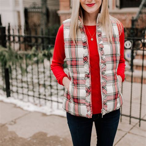 Stewart Plaid Puffer Vest Kelly In The City
