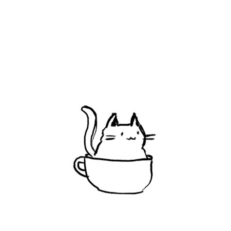 Kitten Rain Mini Drawings Cat Doodle Cute Drawings