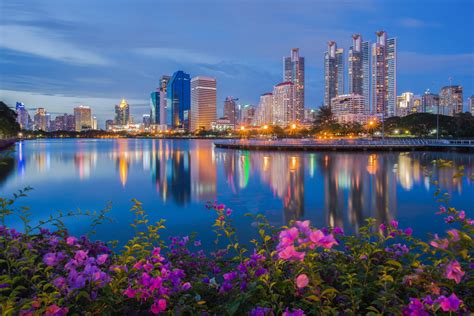 Bangkok Cityscape With Sunset Cities Categories Wall Murals