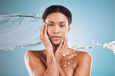 Woman Beauty And Water Splash In Skincare Hydration For Clean Hygiene