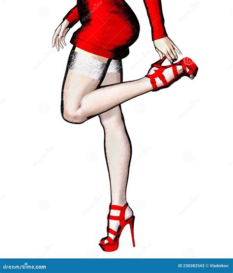 long slender legs woman short skirt stockings stock illustration illustration of body girl
