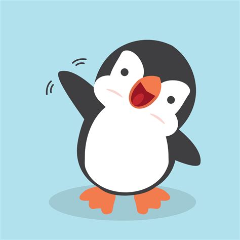 Cute Cartoon Happy Penguin Vector Art At Vecteezy