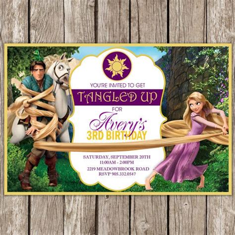 Tangled Inspired Birthday Invitation Por Littlemsshutterbug Rapunzel