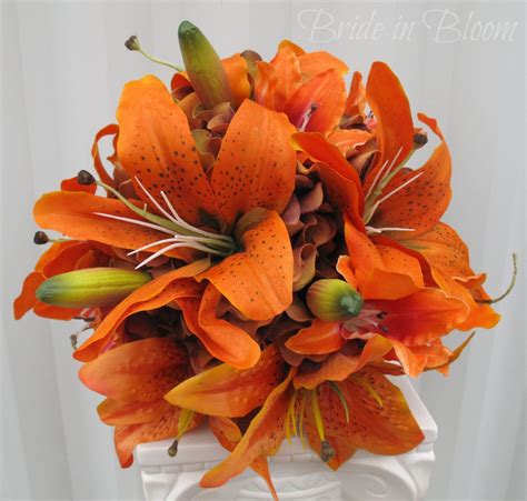 tiger lily wedding bouquet add some turquoise embellishments orange bridal bouquet lily